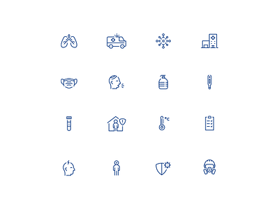 Coronavirus Covid-19 icon set