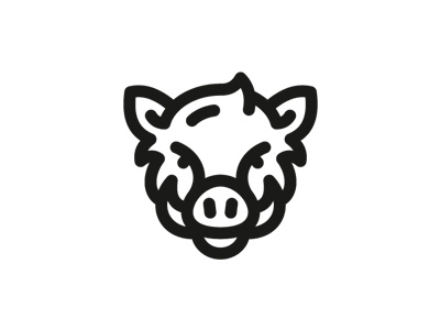Hog from Animal Collection animal branding collection geometric hog logo mark minimal pig wild