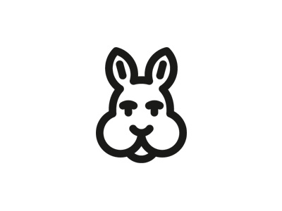 Bunny from Animal Collection animal branding bunny geometric logo mark minimal rabbit