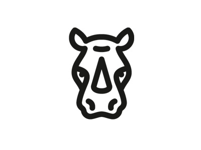 Rhino from Animal Collection animal branding collection geometric logo mark minimal rhino