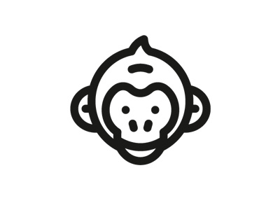 Monkey from Animal Collection animal branding collection geometric logo mark minimal monkey