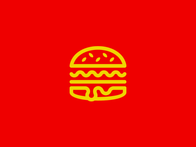 Burger mark burger eating fastfood food logo minimal tasty