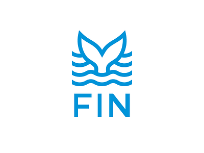 Fin Logo blue fin logotype minimal water