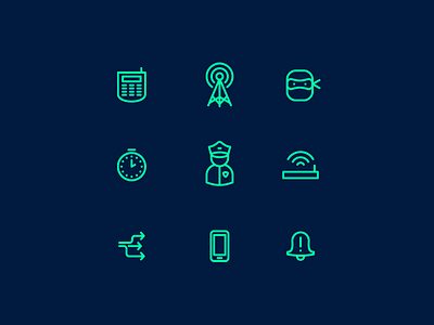 Alarm systems icons