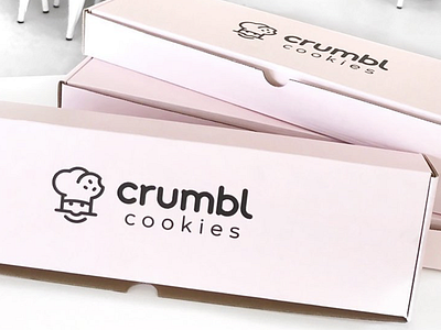 Crumble Cookies Box bakery box cookies crumble minimal pink