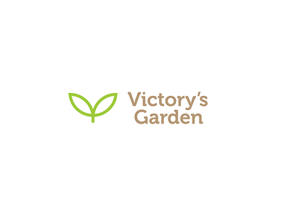 Victory's Garden floral garden gardener gardening green grow logotype passion victory