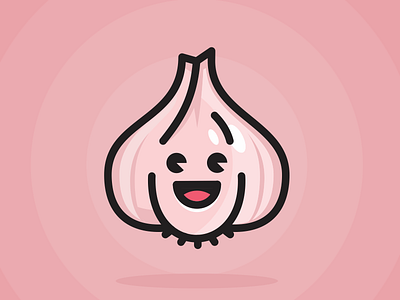 Happy Garlic garlic great happy illustration minimal vege vegetables