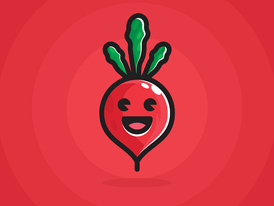 Happy Radish illustration minimal radish vege vegetables