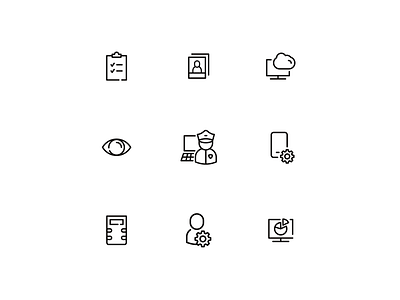 Security Icons alarm guard icons minimal security