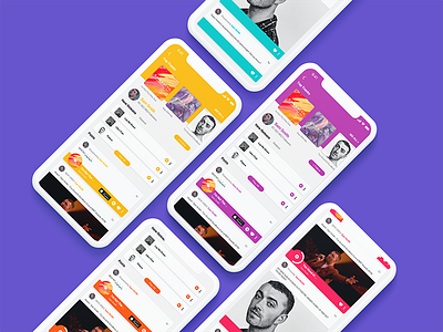 Shazam Artist Page Concept Redesign artist page bold color colourful concept mobile music music player redesign shazam tracks ui