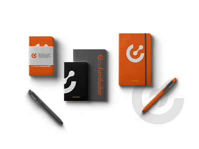 cofundador branding design icon identity logo notebook rocket startup