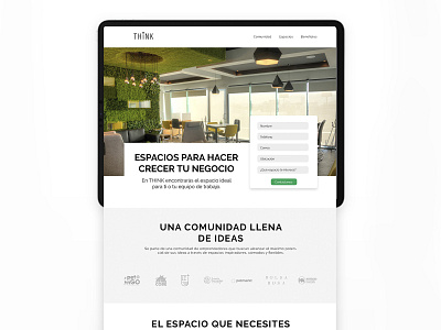 website think cowork coworking coworking space landing web web design webdesign website website design