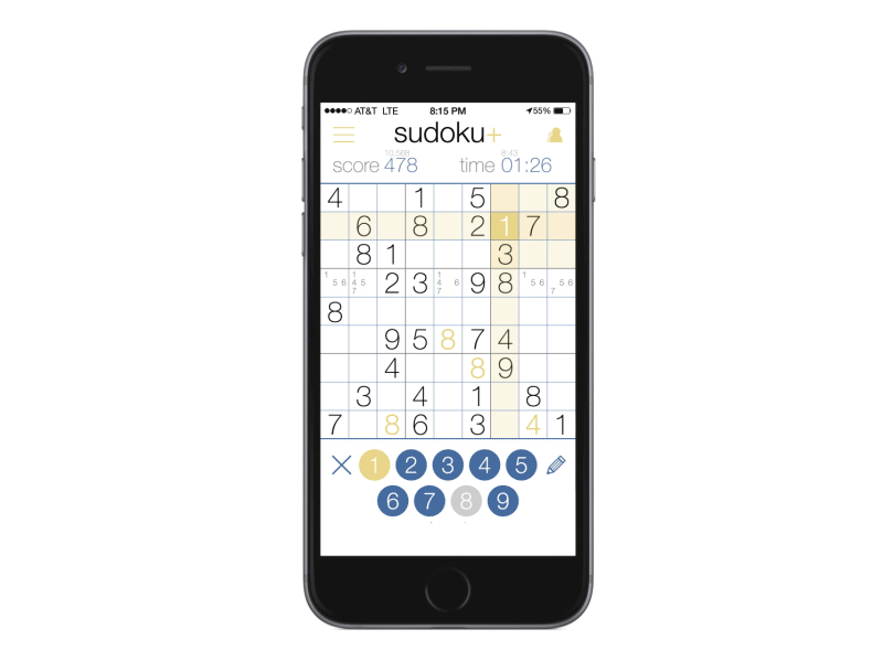 Sudoku Prototype animation app design gui ios sudoku ui ux