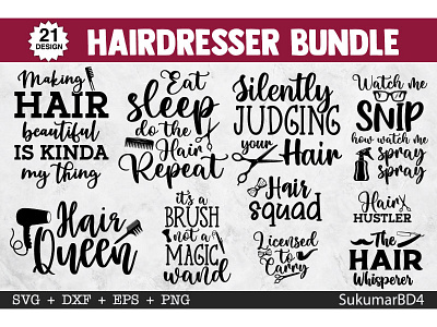 Hairdresser SVG Bundle writing