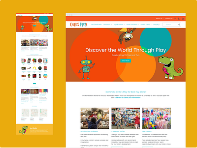 toy store home page design ui web design