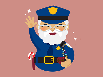 Police Navidad christmas illustration vector