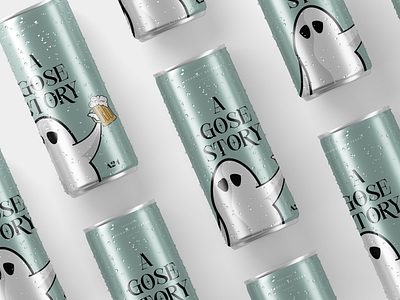 A Gose Story a ghost story a24 beer beer can beer packaging can ghost gose illustration packaging