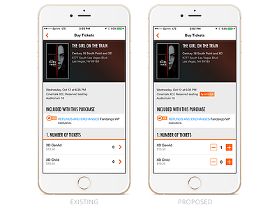 Rethinking Fandango Quantity Selection fandango ios minor change quantity selection