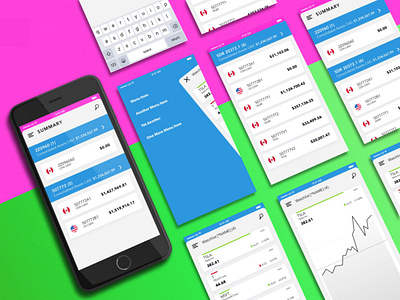 CSI Finance App app branding design flat mobile typography ui ux