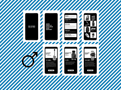 301 ST0R3 for Men app branding design mobile typography ui ux