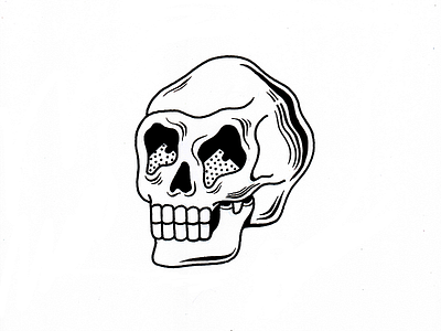 12_08_2016_TheBigRip drawing face ink portrait skull thebigrip