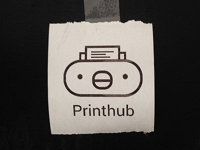 Printhub logo bird identity kawaii logo print printer