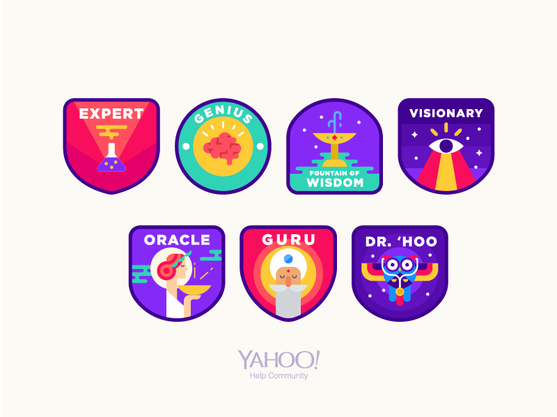 Yahoo Help Community Icons badge badges colorful help community icons yahoo