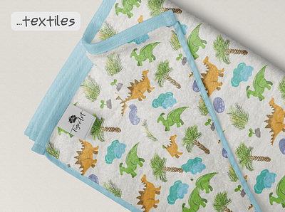 Seamless "Dino Park" pattern animals app branding cute dinos design dino dinos dinosaur graphic design illustration logo textile ui