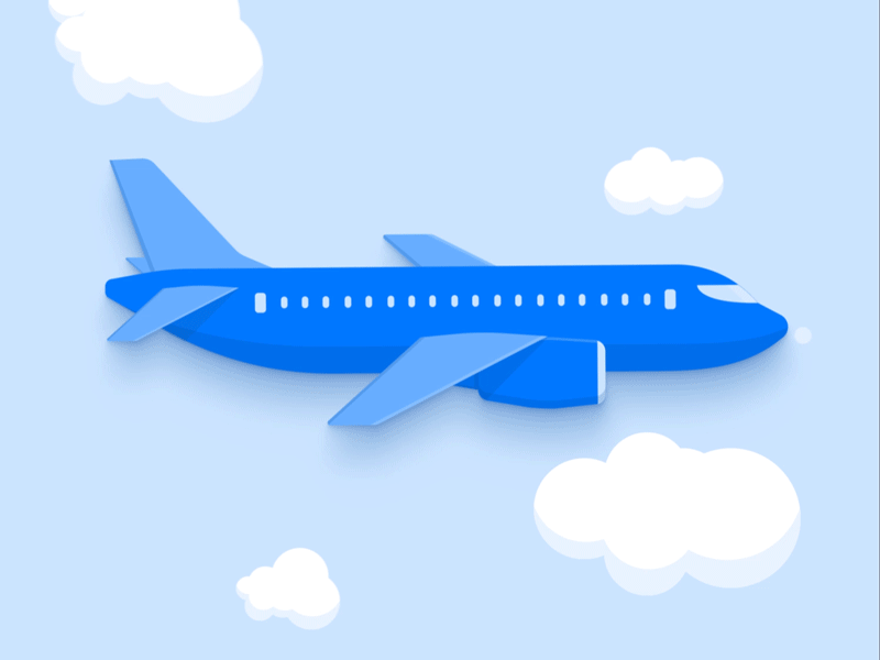 Plane Loop after effects airplane animation branding design fly gif loop lottie motion graphics plane travel