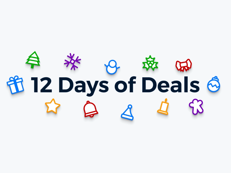 12 Days of Deals Bumper after effects animation branding bumper christmas design gif holiday loop motion graphics social travel