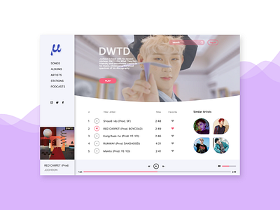 Desktop Music UI kpop music app ui web