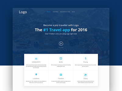 Landing Page Concept concept landing page travel app