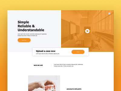 Reveal Guides dentist home page landing page medical minimal orange reveal guides video web