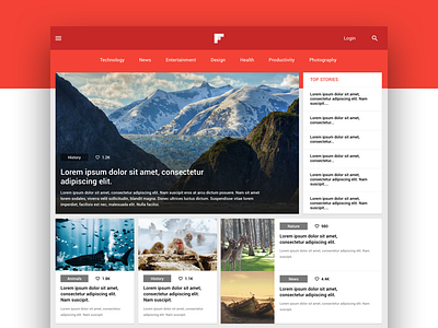 Flipboard Web Re-Design - Material Design