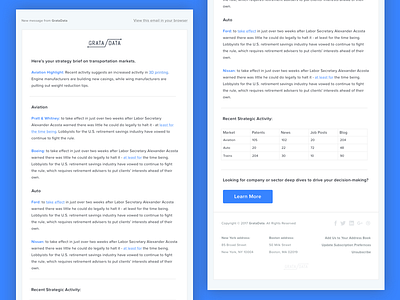 Data Email blue data email email email template gratadata material design minimal