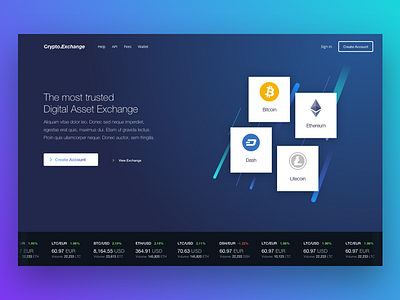 Crypto Currency Exchange Landing Page bitcoin crypto currency exchange cryptocurrency dash coin litecoin