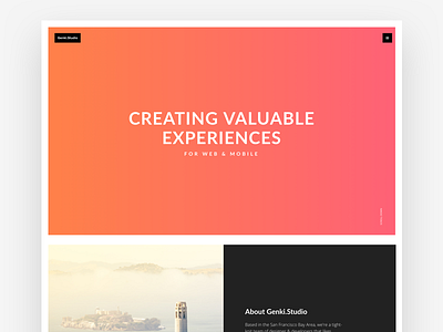 Genki.Studio agency genki.studio gradient homepage landing page material design minimal studio web design