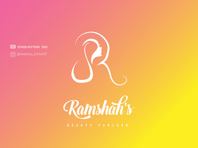 Beauty parlour logo design for client (60$ ) 20 us dollars 3d animation beauty beauty parlour beauty parlour logo design branding creative design creator 90 design graphic design illustration logo logo design motion graphics ramsha rasmsha logo saloon logo ui vector