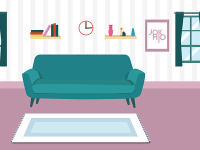 living room illustration vector