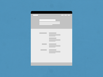 Info portfolio web design wireframe