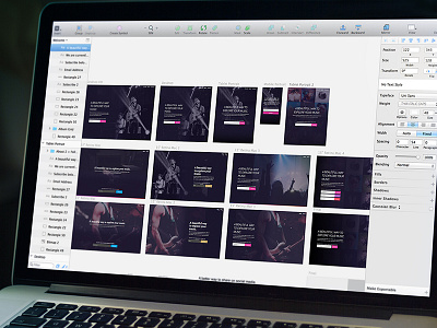 Landing Page Artboards blue landing page music pink purple sketch