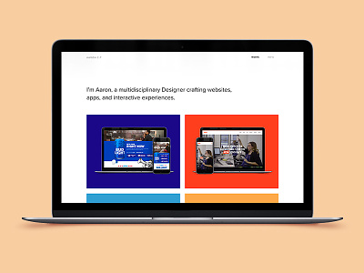 New Work Page Live case study designer freelancer landing page portfolio product designer semplice visual website work