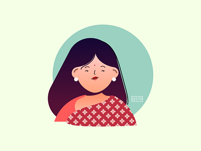 Avatar- Indian Woman2 avatar character design human icon illustration indianavatar minimalism people