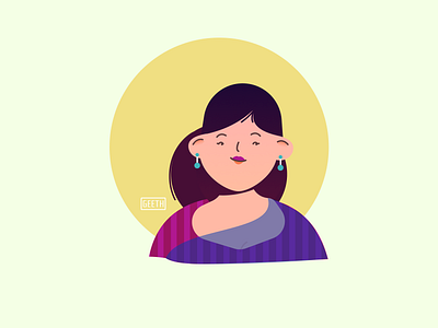 Avatar-IndianWoman3 avatar character characterdesign icon illustration indianavatar minimalism people