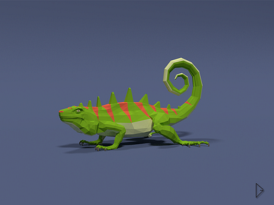 Low Poly-Iguana blender colors happy iguana lighting lowpoly model render