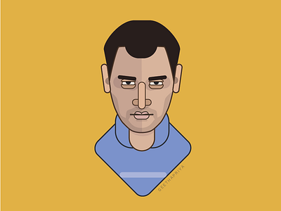 Avatar- Mahendra Singh Dhoni design icon illustration indian cricket minimalist msd