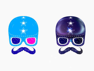 Hero-INN helmet hero inn hipster karbofos karofoss logo mustache