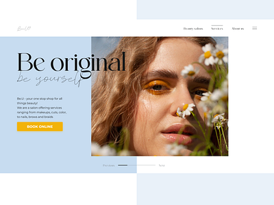 Beauty salon beauty beautysalon blue design makeup services ui
