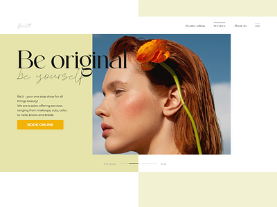 Beauty salon beauty beautysalon design green makeup minimalism services stylish ui