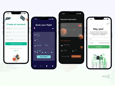 Mobile design Practice book ticket create account credit card mobile design payment subscribe ui